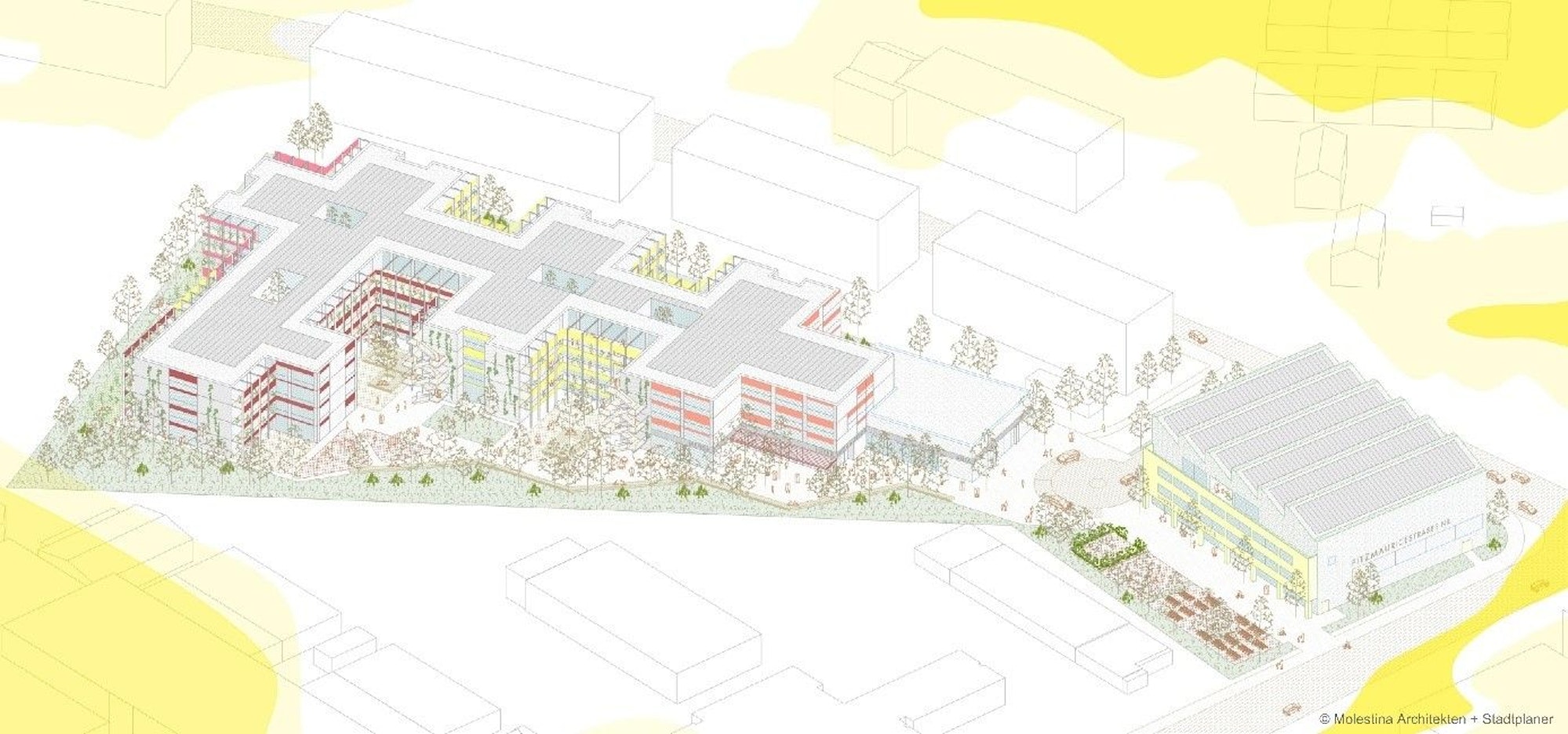 Visualisierung: Neue Gesamtschule in Ossendorf