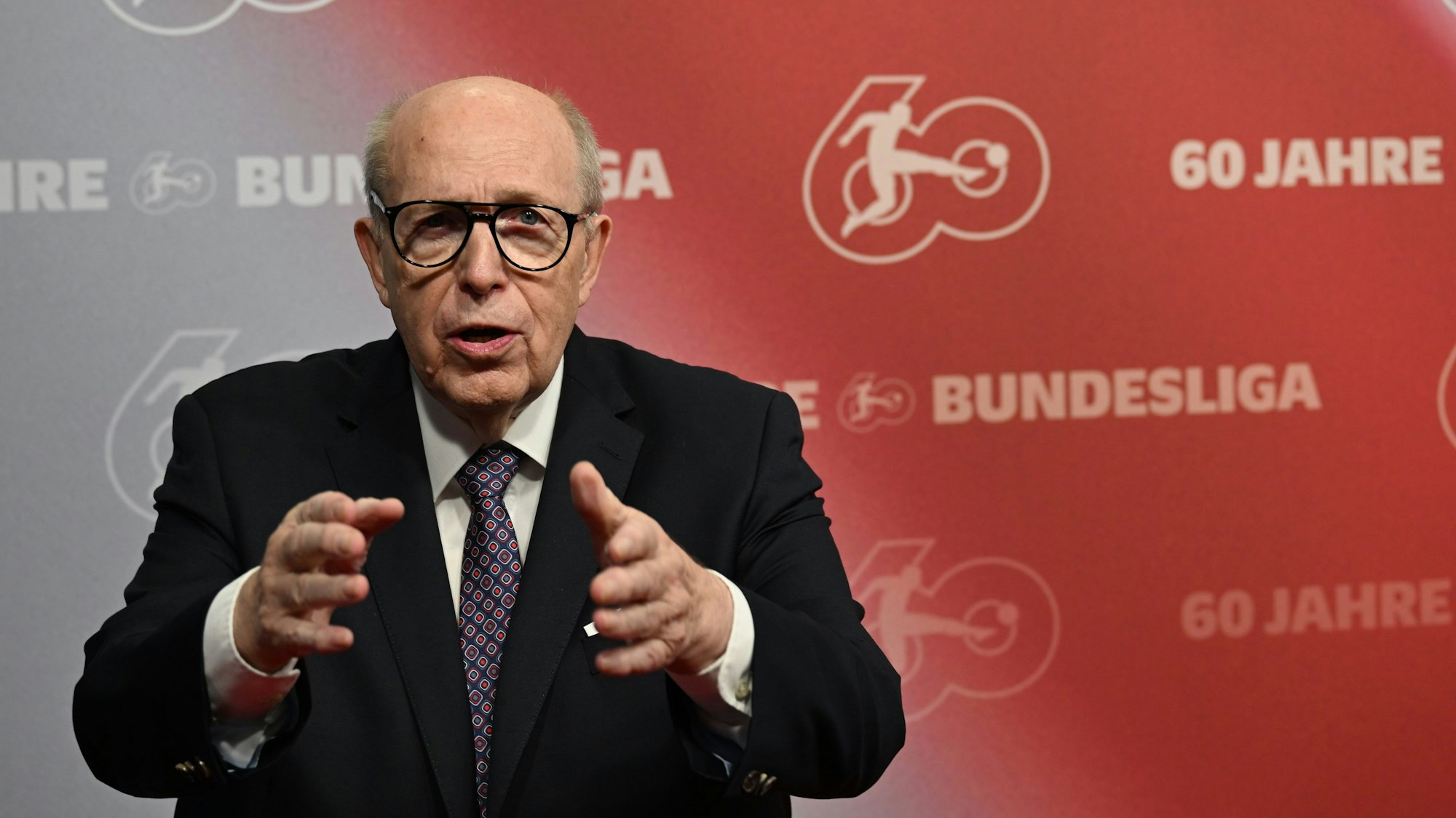 Reiner Calmund, langjähriger Manager von Bayer 04 Leverkusen, Mitte September während der offiziellen Veranstaltung zum 60. Geburtstag der Fußball-Bundesliga