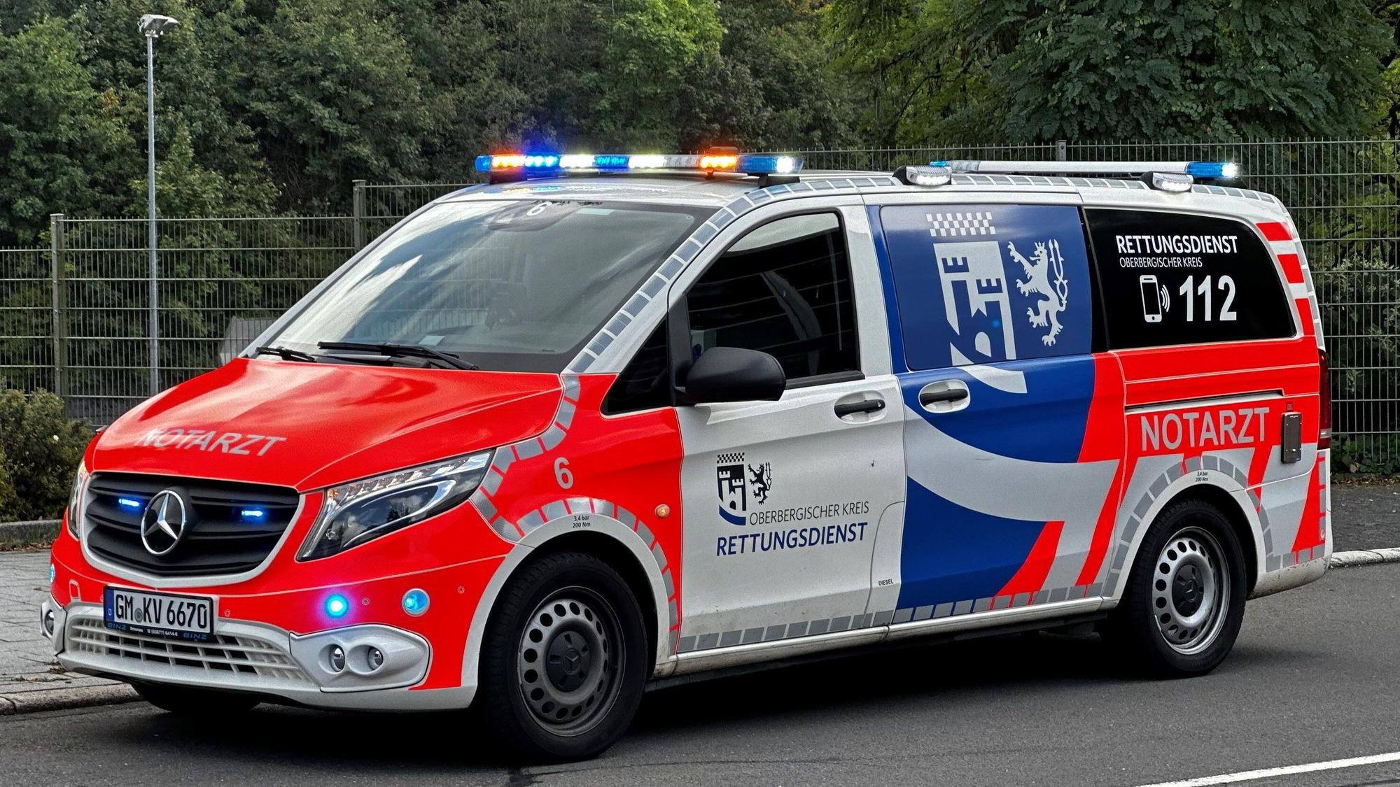 Ein Rettungswagen des Oberbergischen Kreises.