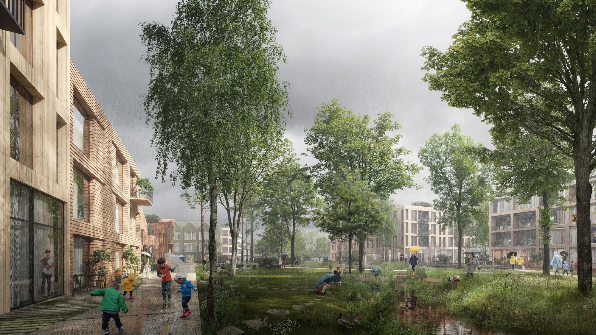 Die Visualisierung zeigt, wie Kreuzfeld einmal aussehen soll.