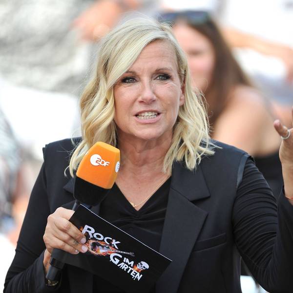 Moderatorin Andrea Kiwi Kiewel während der ZDF-Show „Fernsehgarten“.