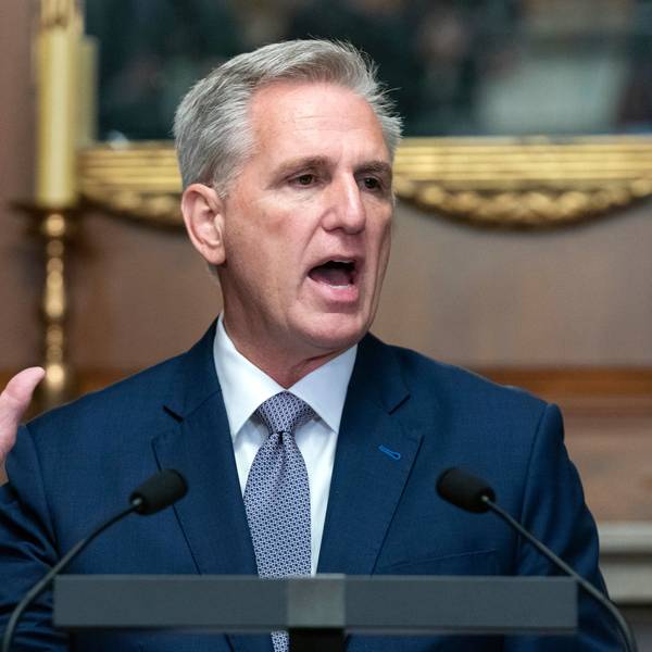 Der abgewählte Vorsitzenden des US-Repräsentantenhauses, Kevin McCarthy, während einer Pressekonferenz.