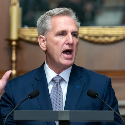 Der abgewählte Vorsitzenden des US-Repräsentantenhauses, Kevin McCarthy, während einer Pressekonferenz.