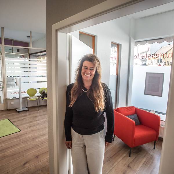 Christiane Gäcke in der Beratungsstelle Birkenbergstraße
