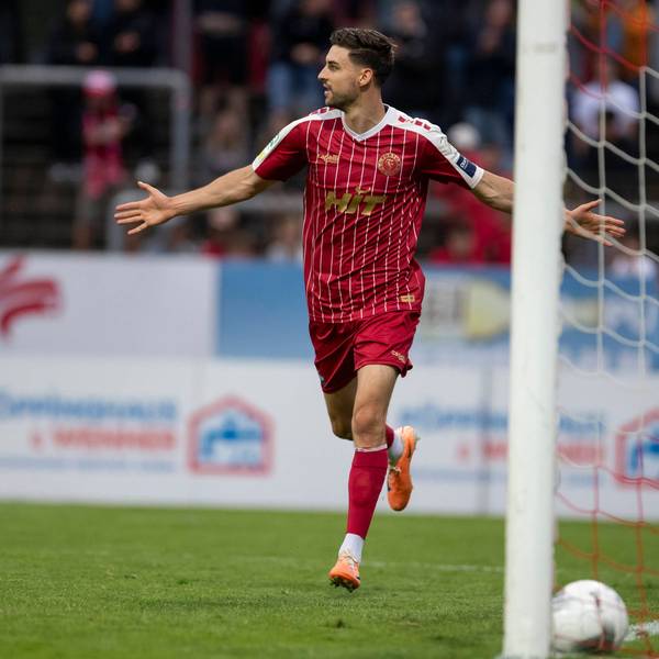 Regionalliga West: SC Fortuna Koeln - 1. FC Koeln U21, U 21 01.08.2023 Danny Breitfelder Fortuna Koeln, 29 bejubelt sein Tor zum 4:1, Regionalliga West, 1. Spieltag, SC Fortuna Koeln - 1. FC Koeln U21, am 01.08.2023, Suedstadion, Koeln *** Regionalliga West SC Fortuna Koeln 1 FC Koeln U21, 01 08 2023 Danny Breitfelder Fortuna Koeln, 29 celebrates his goal for 4 1, Regionalliga West, 1 matchday, SC Fortuna Koeln 1 FC Koeln U21, on 01 08 2023, Suedstadion, Koeln Copyright: xBEAUTIFULxSPORTS/Meuselx