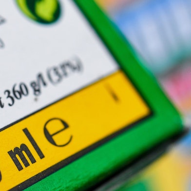 Brandenburg, Briesen: Die Verpackung eines Unkrautvernichtungsmittels, das den Wirkstoff Glyphosat enthält (Archivbild).