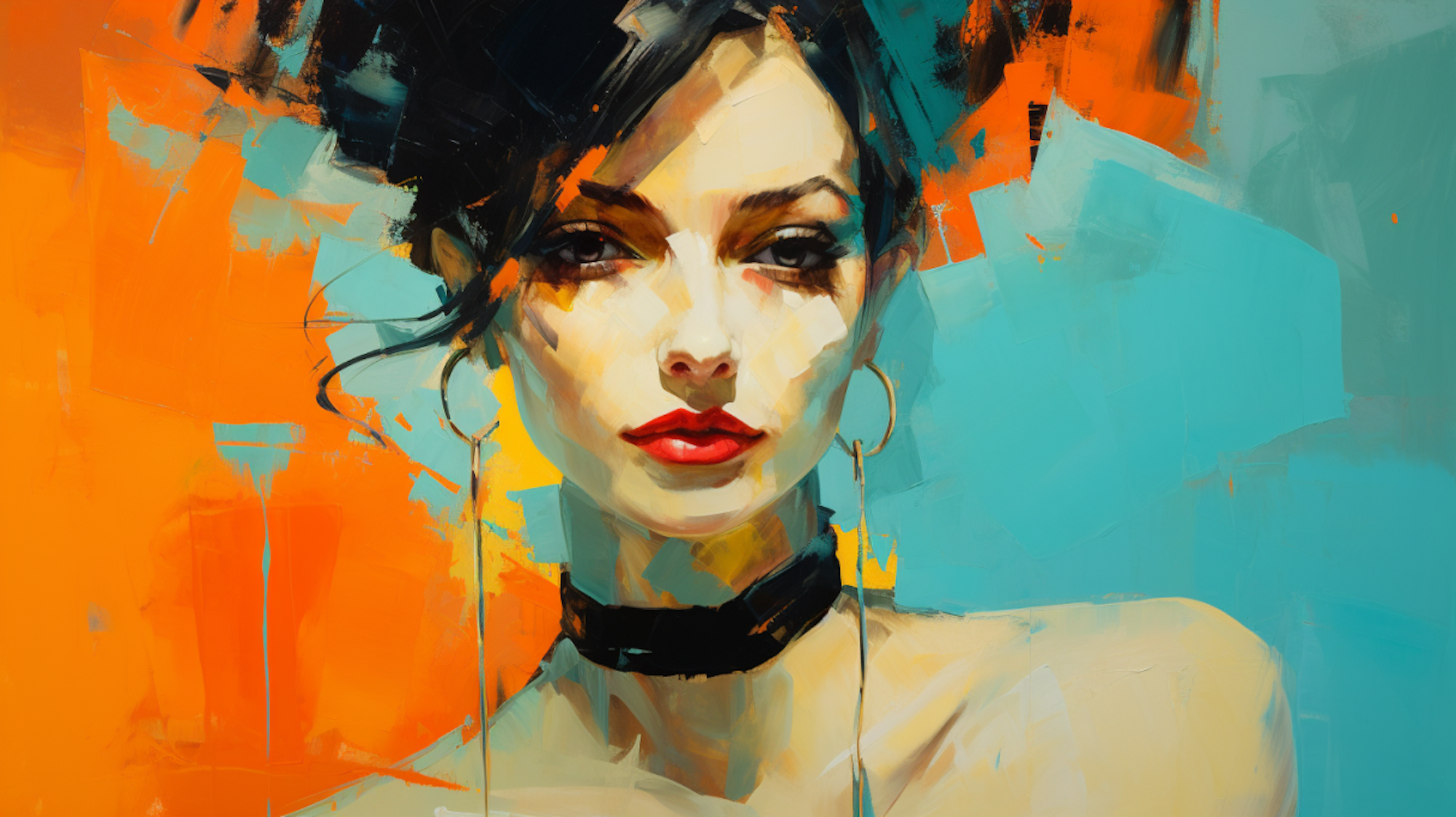 Illustration: Frau mit Halsbandschmuck