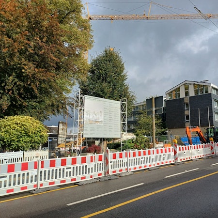 Blick auf die Baustelle des Hauses der Kunst in Burscheid am 15. Oktober 2023