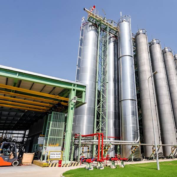 Covestros neue Produktionsanlage für die Compoundierung von mechanisch recyceltem Polycarbonat in Schanghai