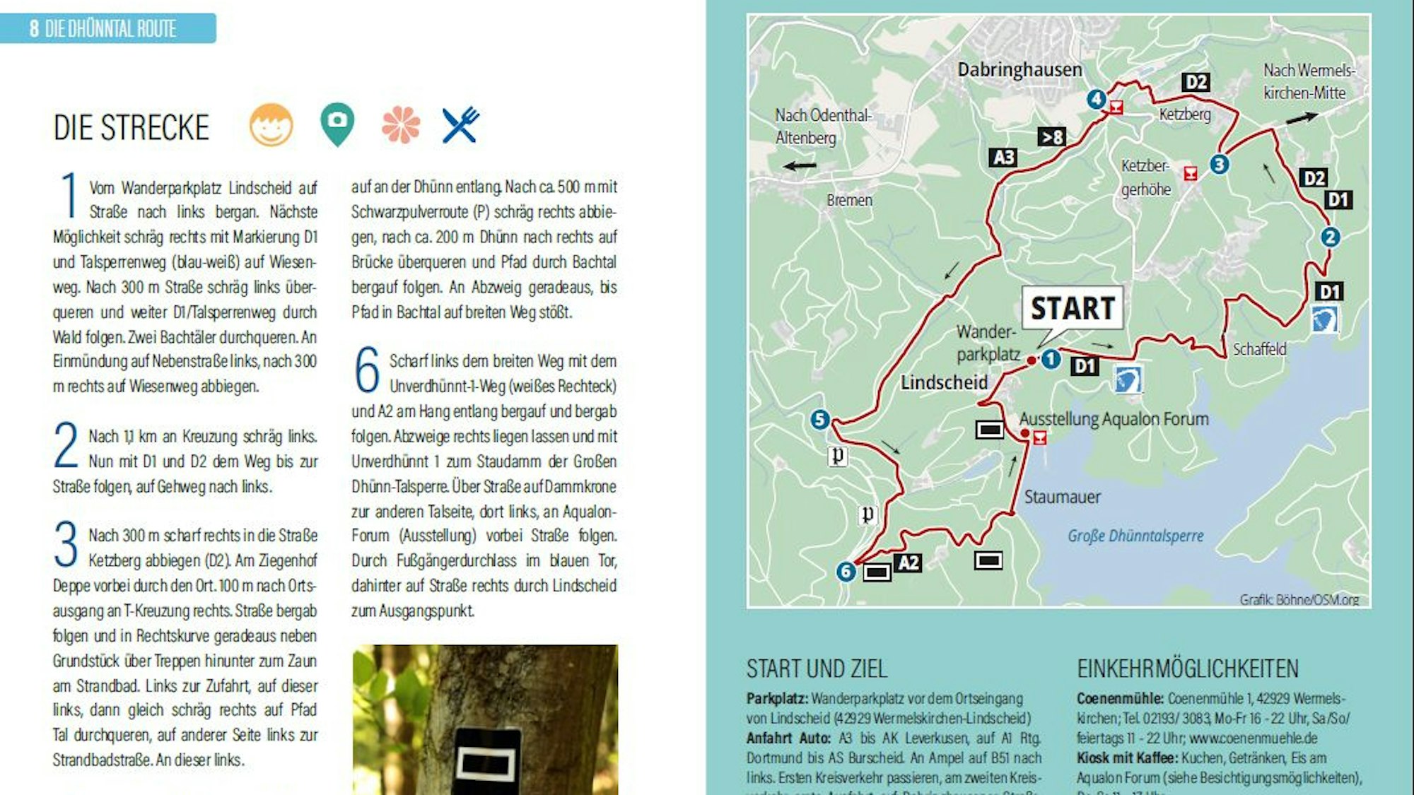 Eine Strecke am Rhein auf zwei Seiten.