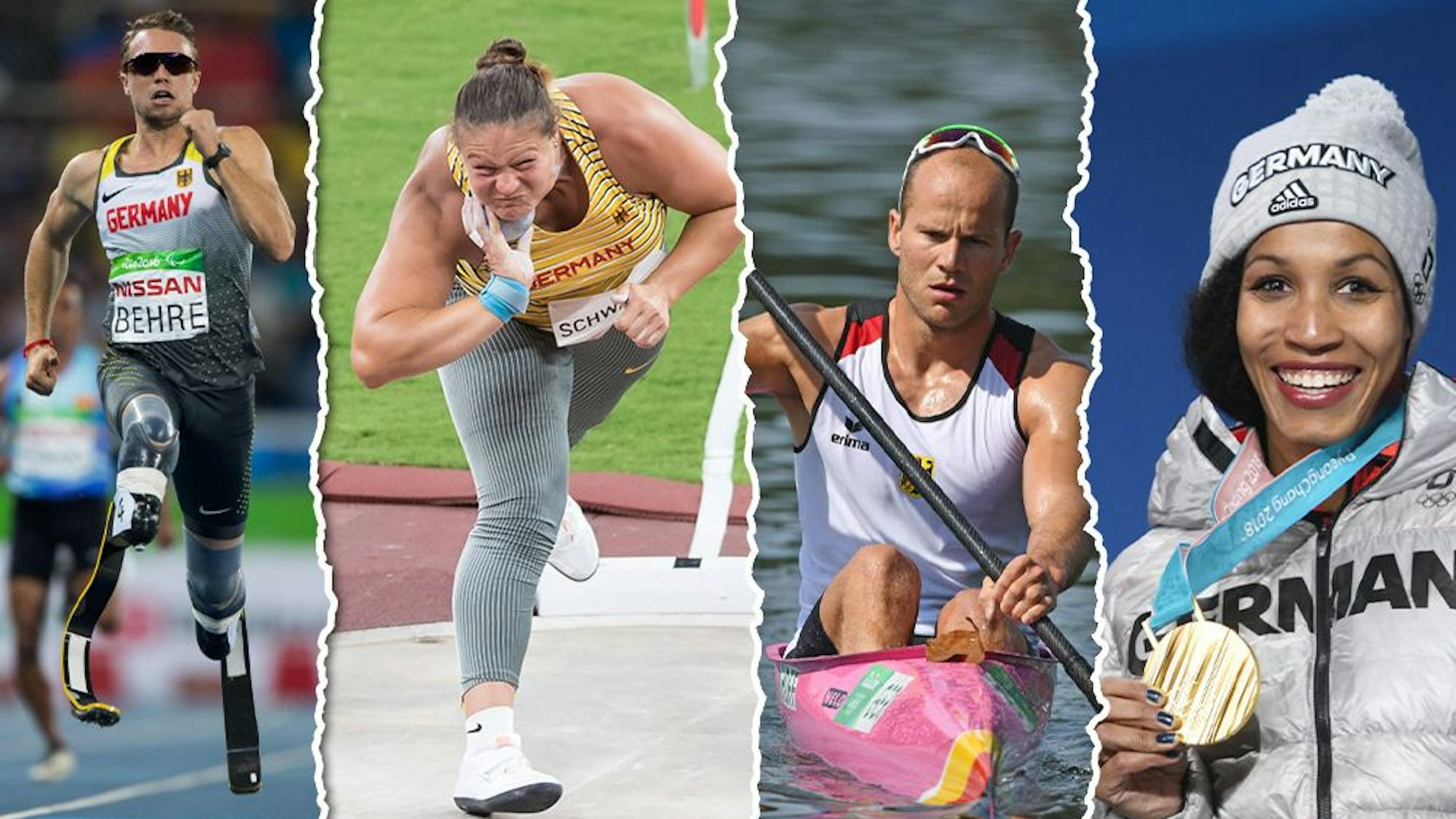 David Behre, Christina Schwanitz, Max Hoff und Mariama Jamanka