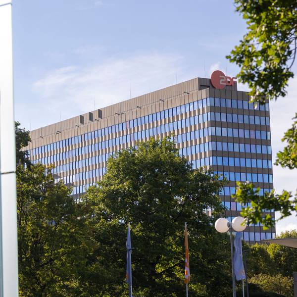 Das Gebäude des Zweiten Deutschen Fernsehens (ZDF) auf dem Lerchenberg in Mainz.