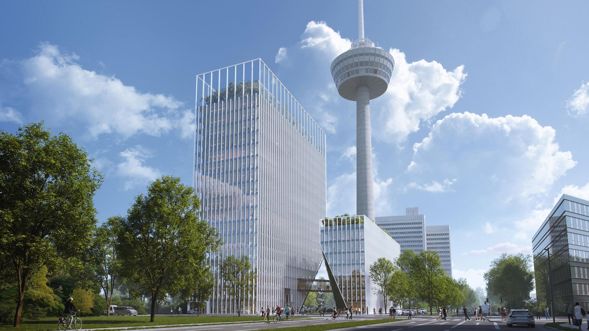Der drittplatzierte Entwurf für das Hochhaus neben dem Colonius.