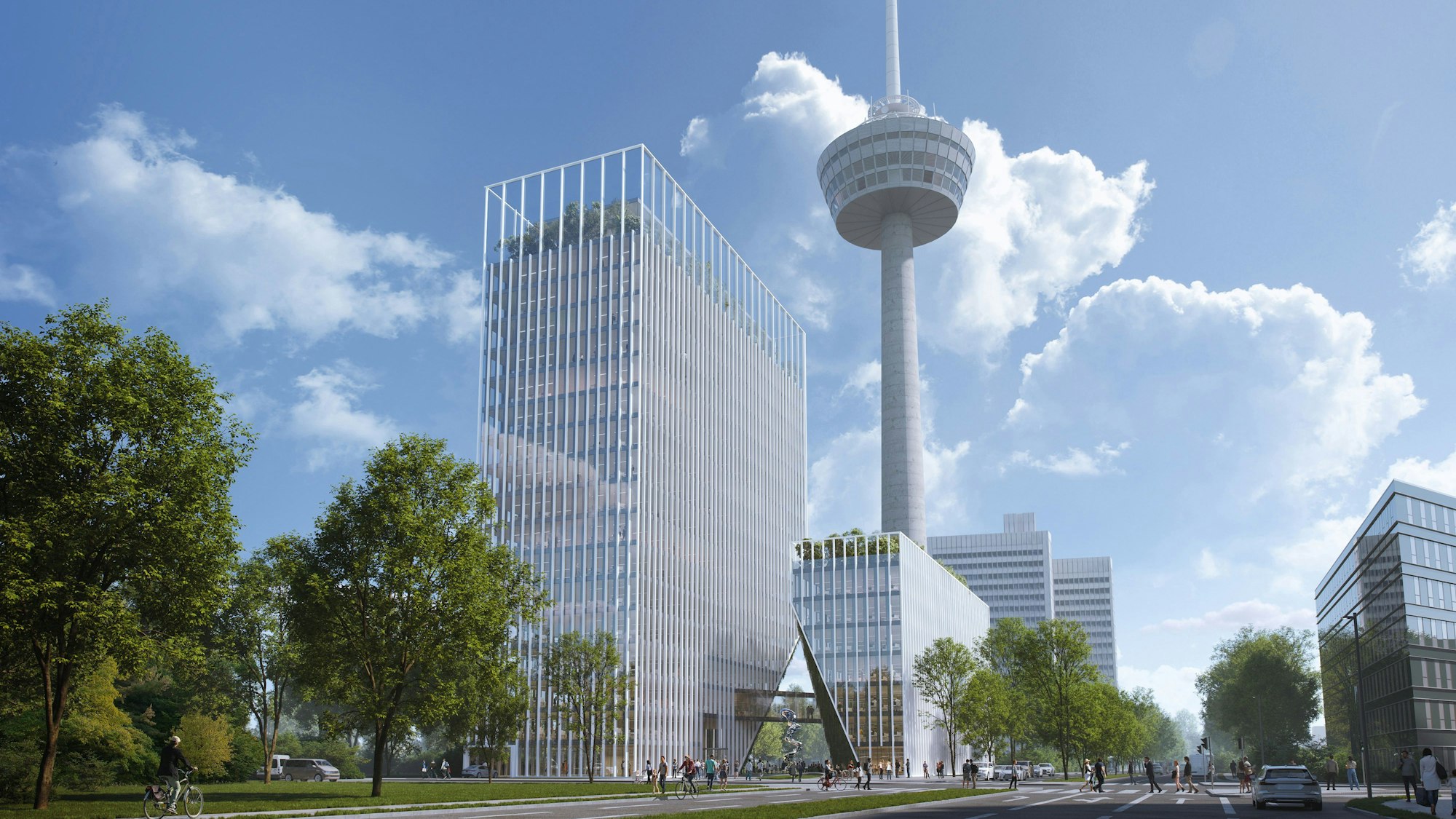 Der drittplatzierte Entwurf für das Hochhaus neben dem Colonius.