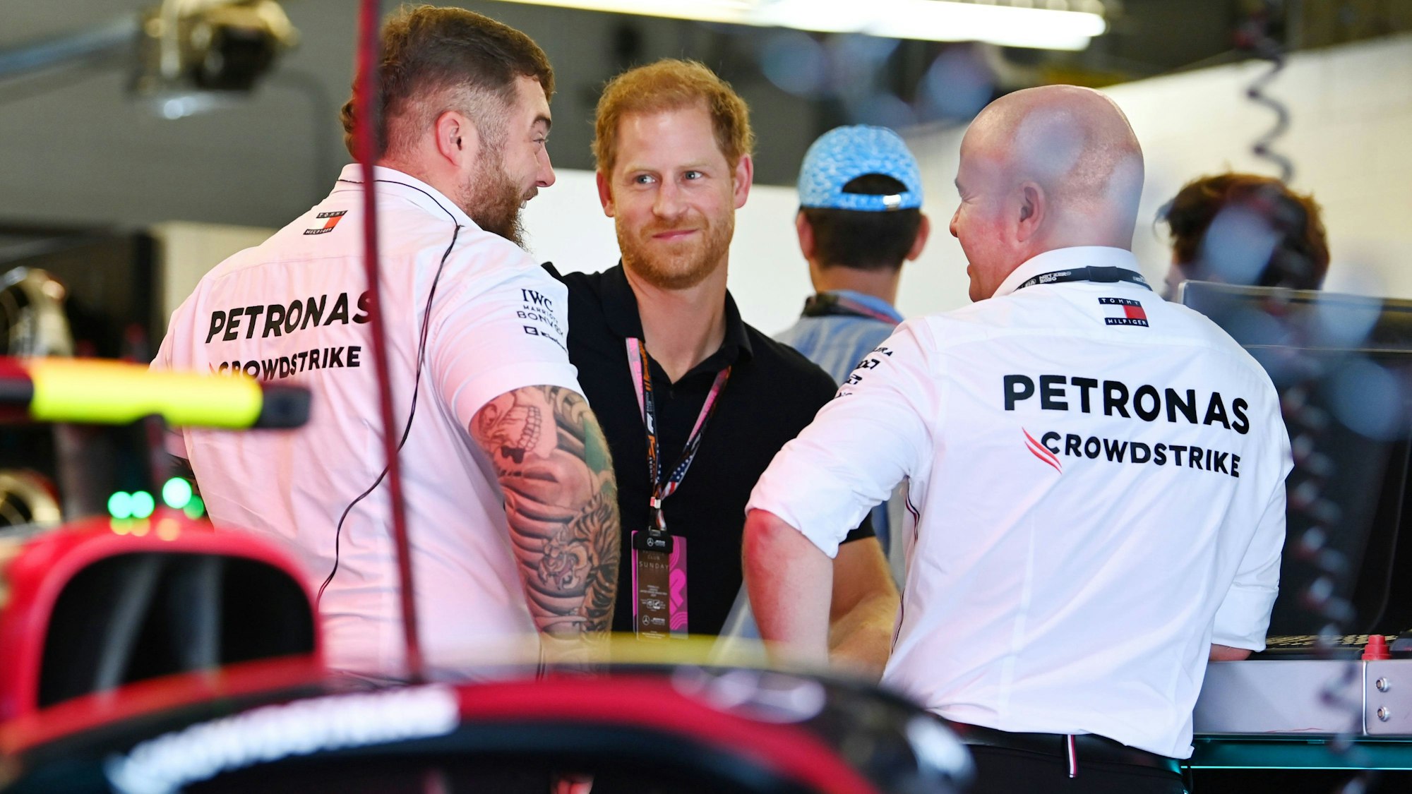 Prinz Harry in der Mercedes-Garage während des GP der Vereinigten Staaten auf dem Circuit of the Americas am Sonntag, 22. Oktober 2023, in Austin, Vereinigte Staaten von Amerika.