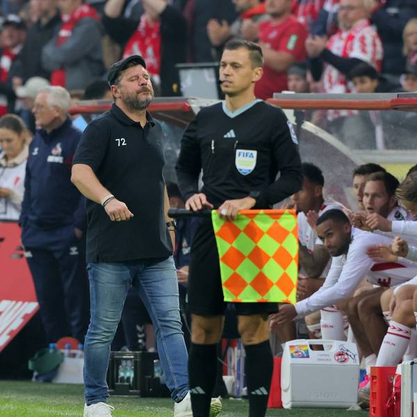 Steffen Baumgart erlebte am Sonntag gegen Mönchengladbach ein nervenaufreibendes Derby.