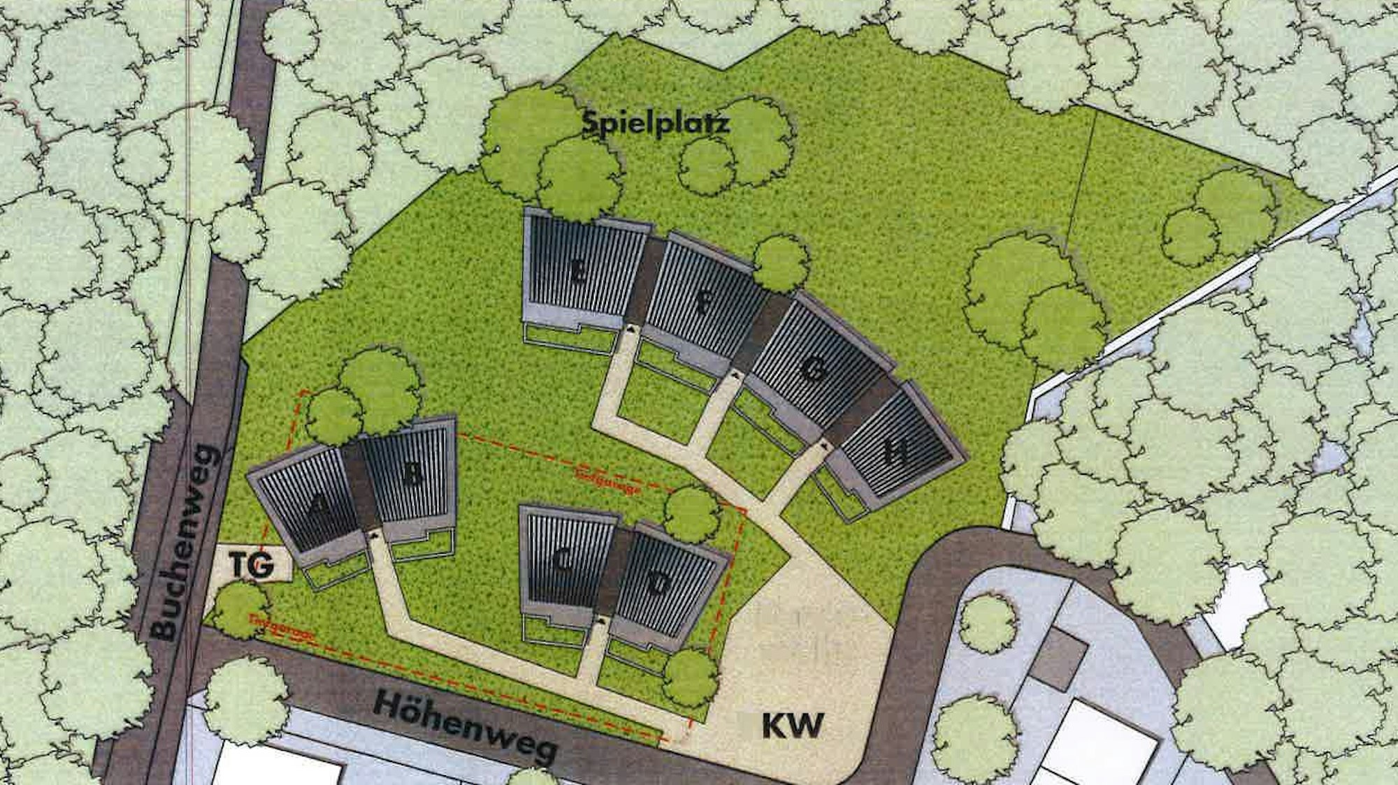 Planung für das Areal Waldhotel Grunge, Architekt Hans-Werner Piel