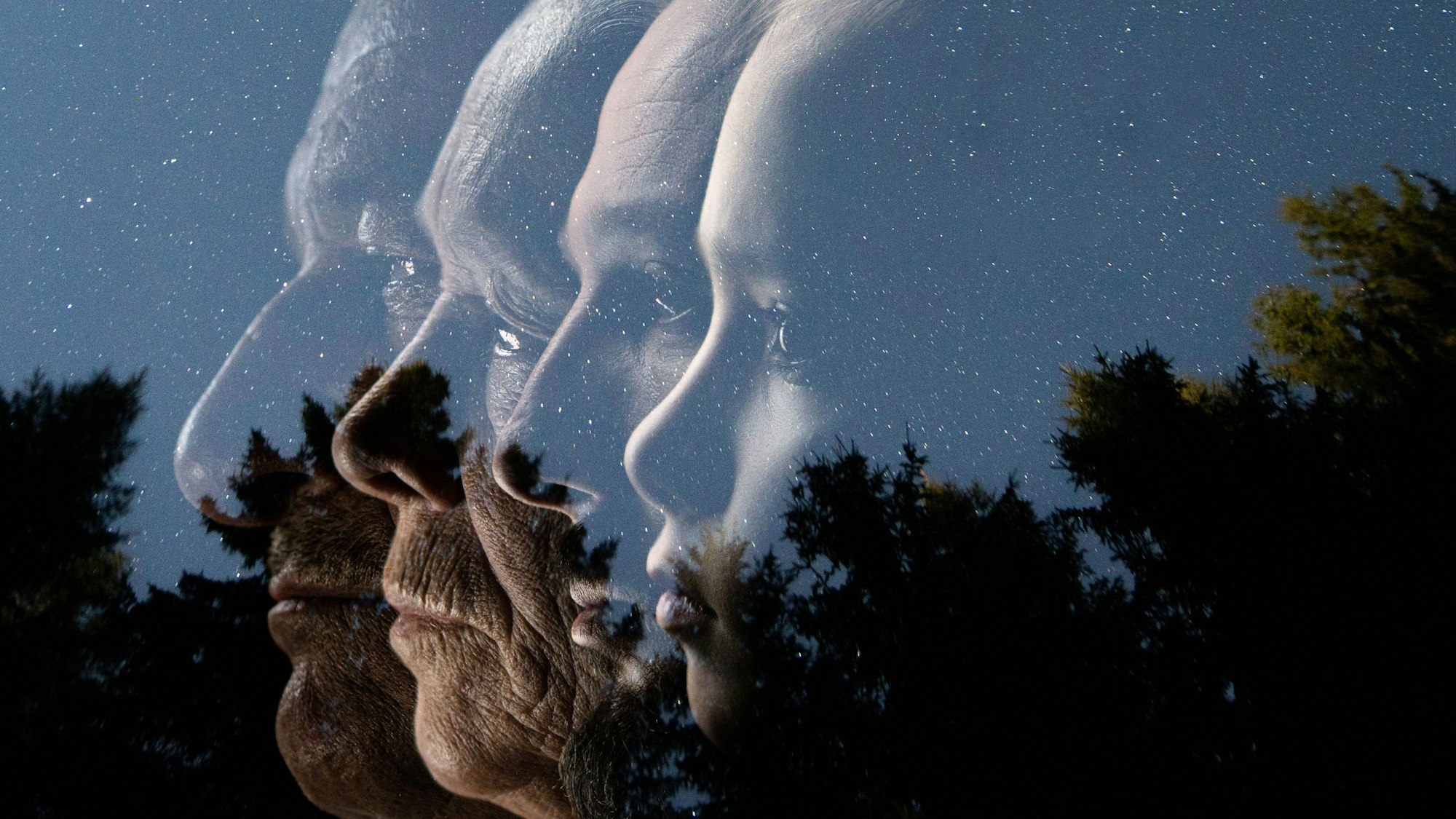 Profile von drei Generationen einer Familie