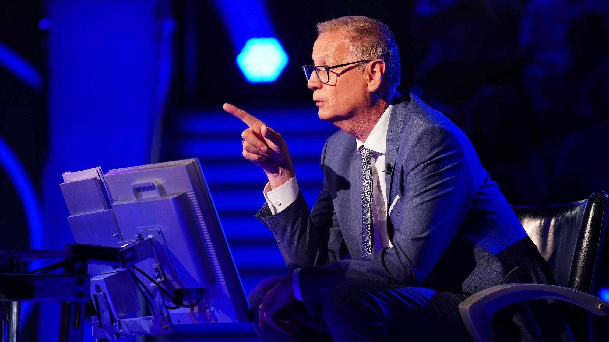 Moderator Günther Jauch.
Die Verwendung des sendungsbezogenen Materials ist nur mit dem Hinweis und Verlinkung auf RTL+ gestattet.