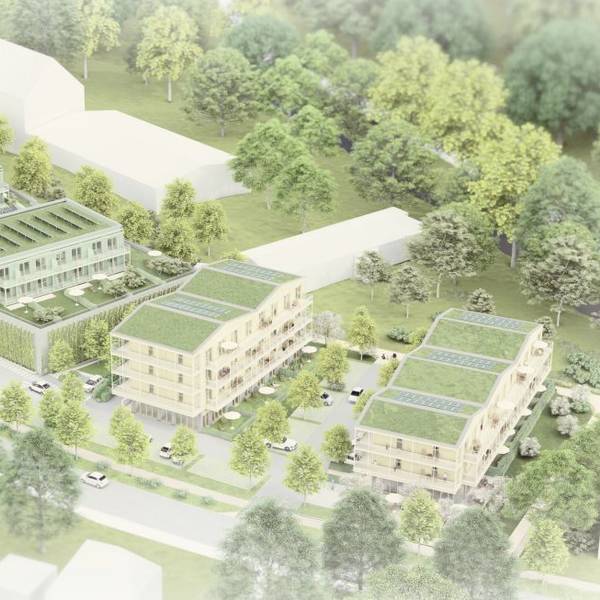 Gebaut werden soll der „Wohnpark an der Wisser“ auf dem früheren Bahngelände und damit in unmittelbarer Nähe zum neuen Kulturbahnhof. Die geplanten Gebäude beschreiben einen Bogen.