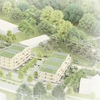 Gebaut werden soll der „Wohnpark an der Wisser“ auf dem früheren Bahngelände und damit in unmittelbarer Nähe zum neuen Kulturbahnhof. Die geplanten Gebäude beschreiben einen Bogen.