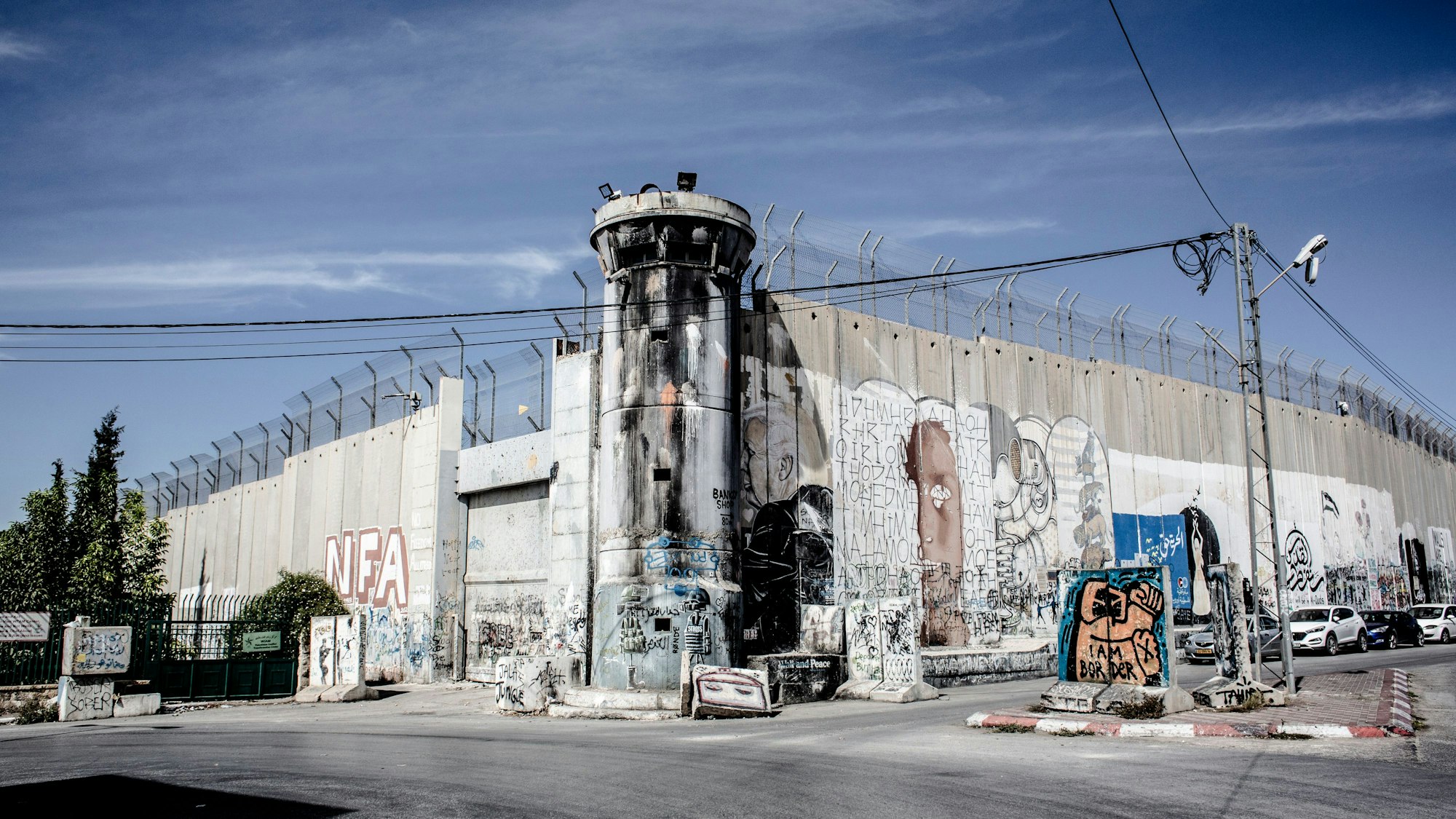 Die israelische Mauer, die Bethlehem von Jerusalem trennt.