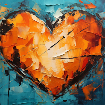 Illustration: Ein ramponiertes Herz vor abstraktem Hintergrund