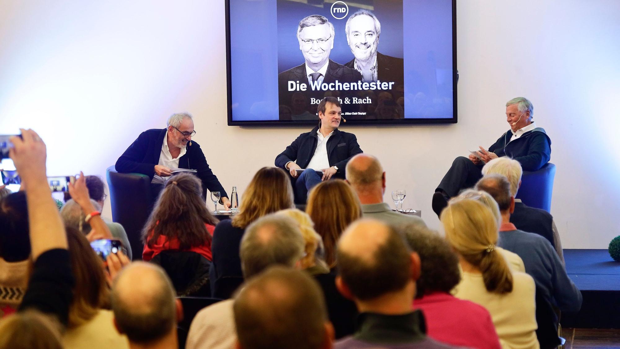 Christian Rach, Moderator Jochen Maass und Wolfgang Bosbach(v.l.)