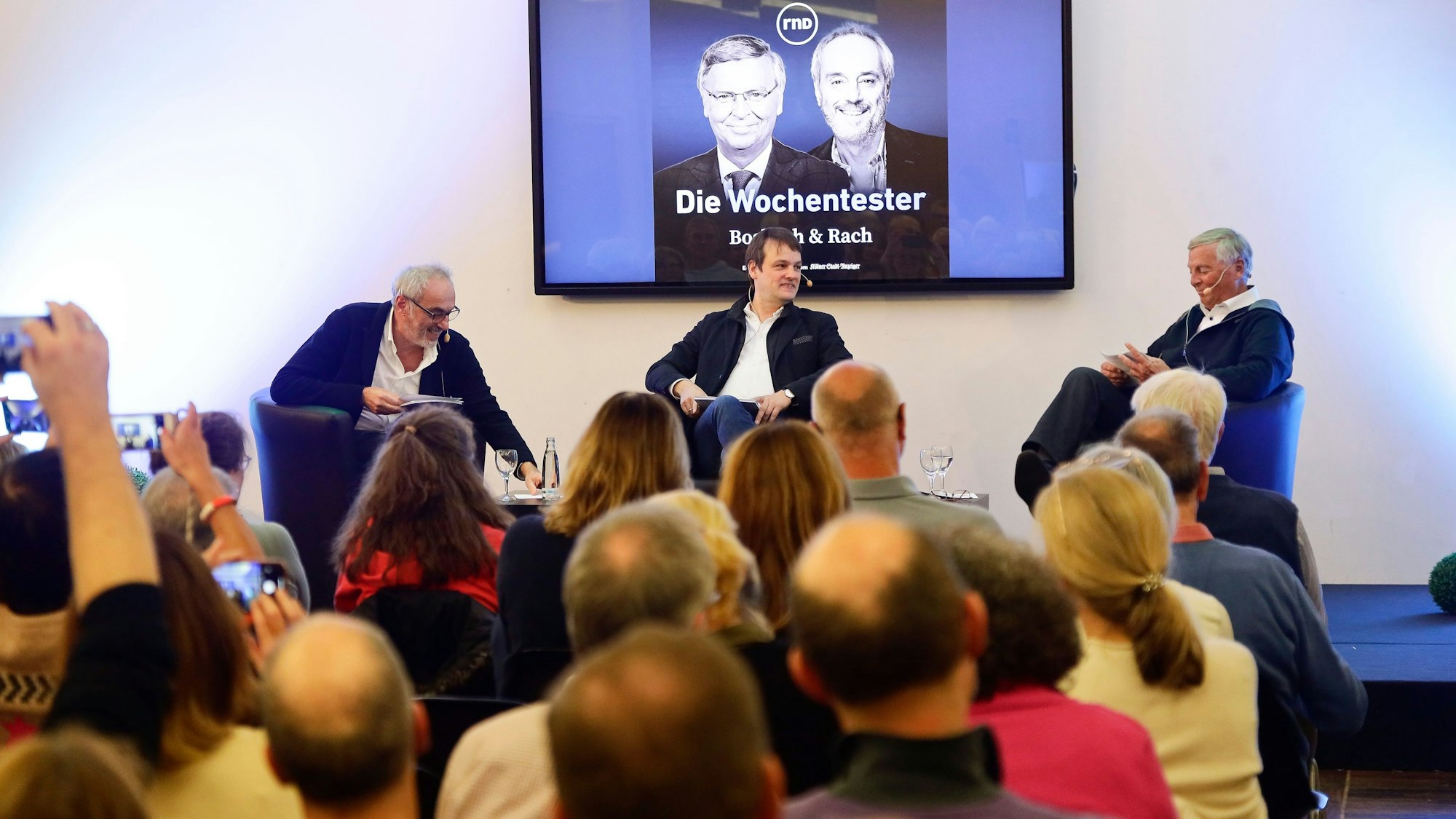 Christian Rach, Moderator Jochen Maass und Wolfgang Bosbach(v.l.)