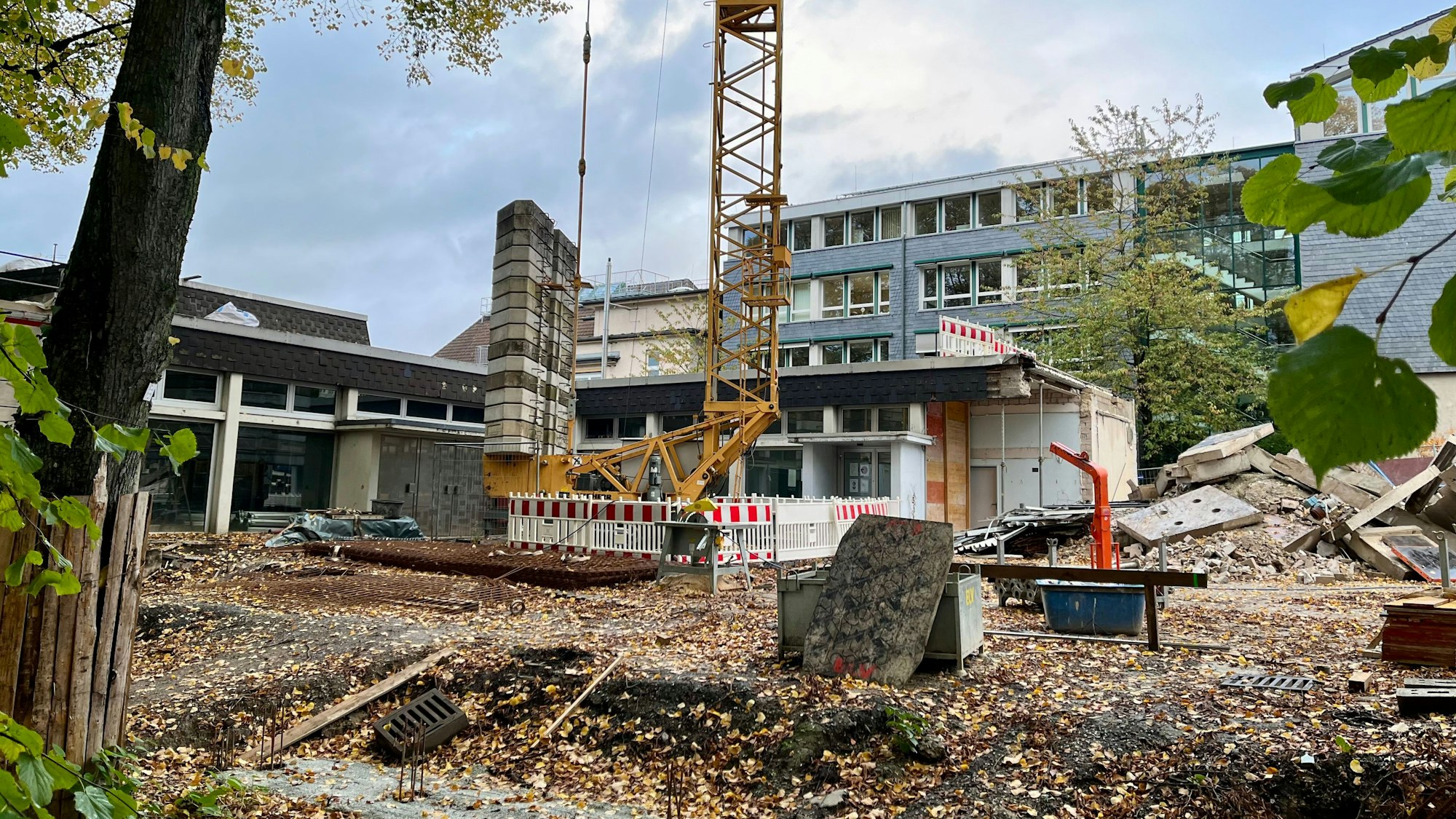 Blick auf die Baustelle des Hauses der Kunst in Burscheid Ende Oktober 2023