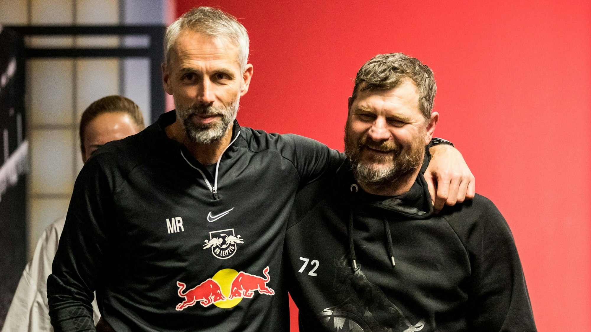 Marco Rose und Steffen Baumgart nach dem 0:0 in Müngersdorf in der vergangenen Saison