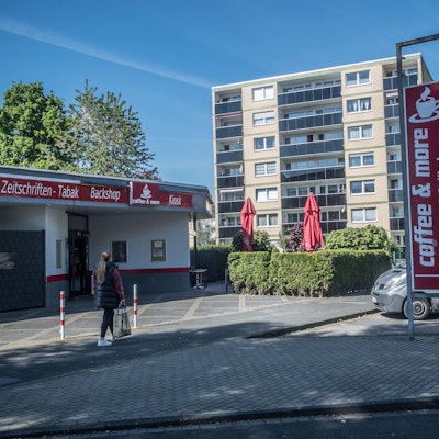 Der Kiosk an der Lützenkirchener Straße in Leverkusen-Quettingen.
