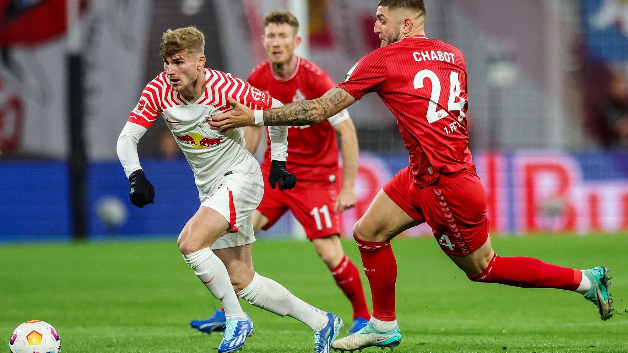 Jeff Chabot verfolgte Timo Werner am Samstagabend meist vergeblich.