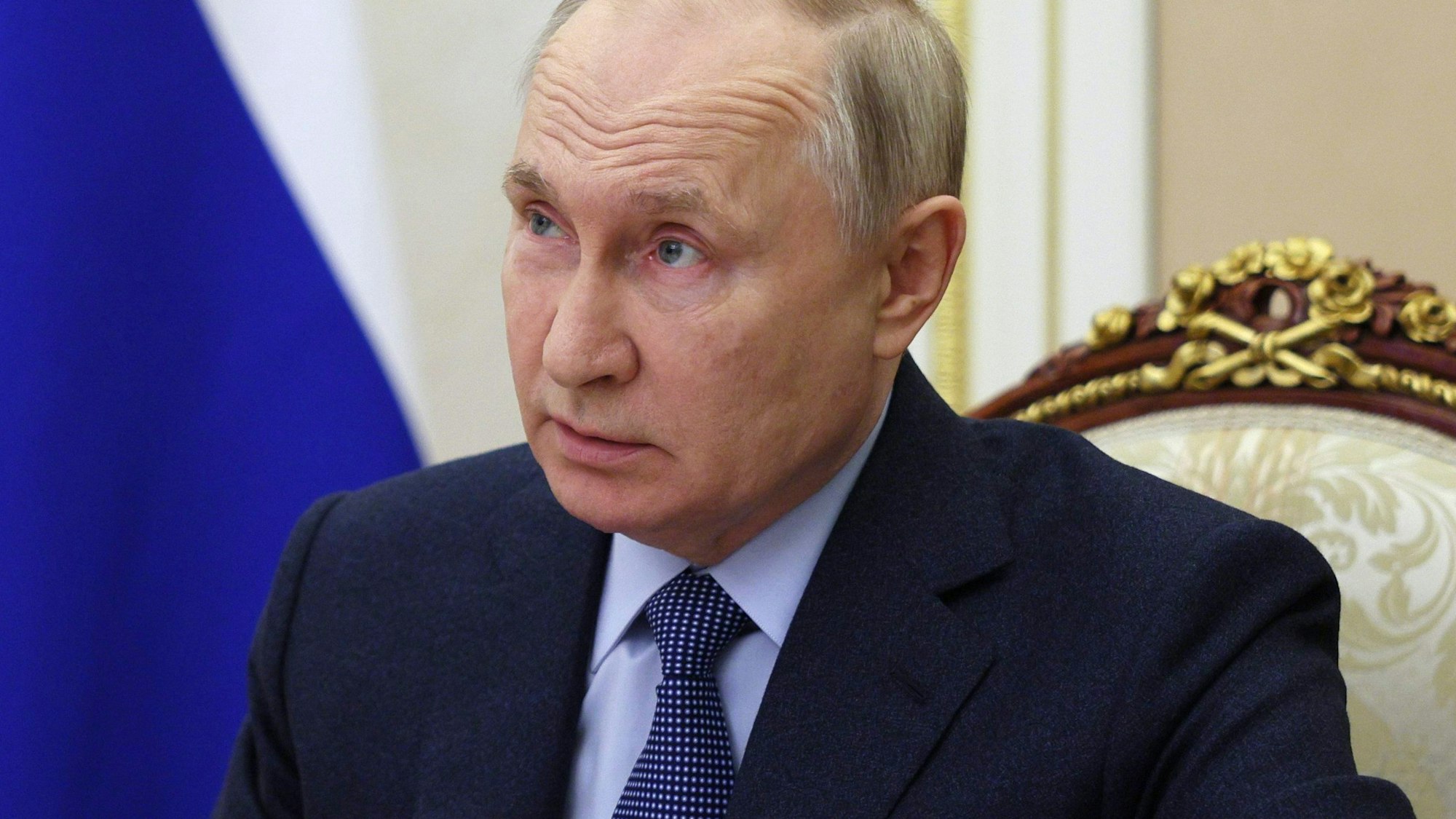 Der russische Präsident Wladimir Putin in Nahaufnahme