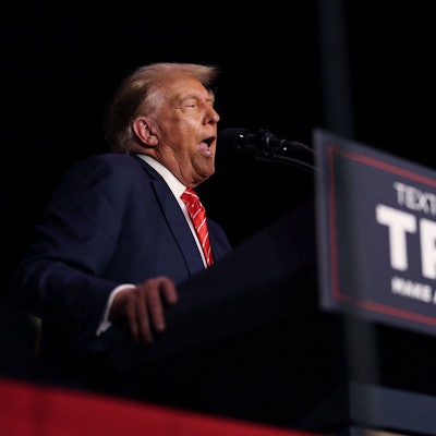 Ex-US-Präsident Donald Trump bei einem Wahlkampfauftritt in Sioux City im US-Bundesstaat Iowa am Sonntag.