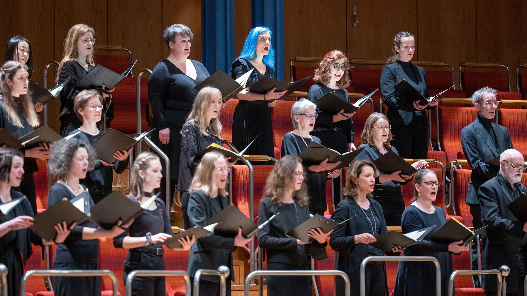 09.01.2022, Köln: Sänger des Chors Kölner Kurrende in der Philharmonie. Foto: Uwe Weiser