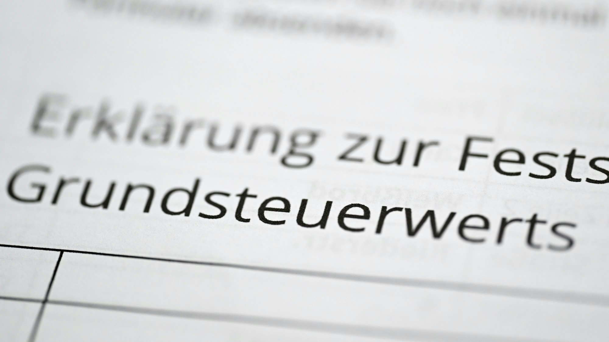 Ein Formular zur Angabe des Grundsteuerwerts für die Grundsteuer.