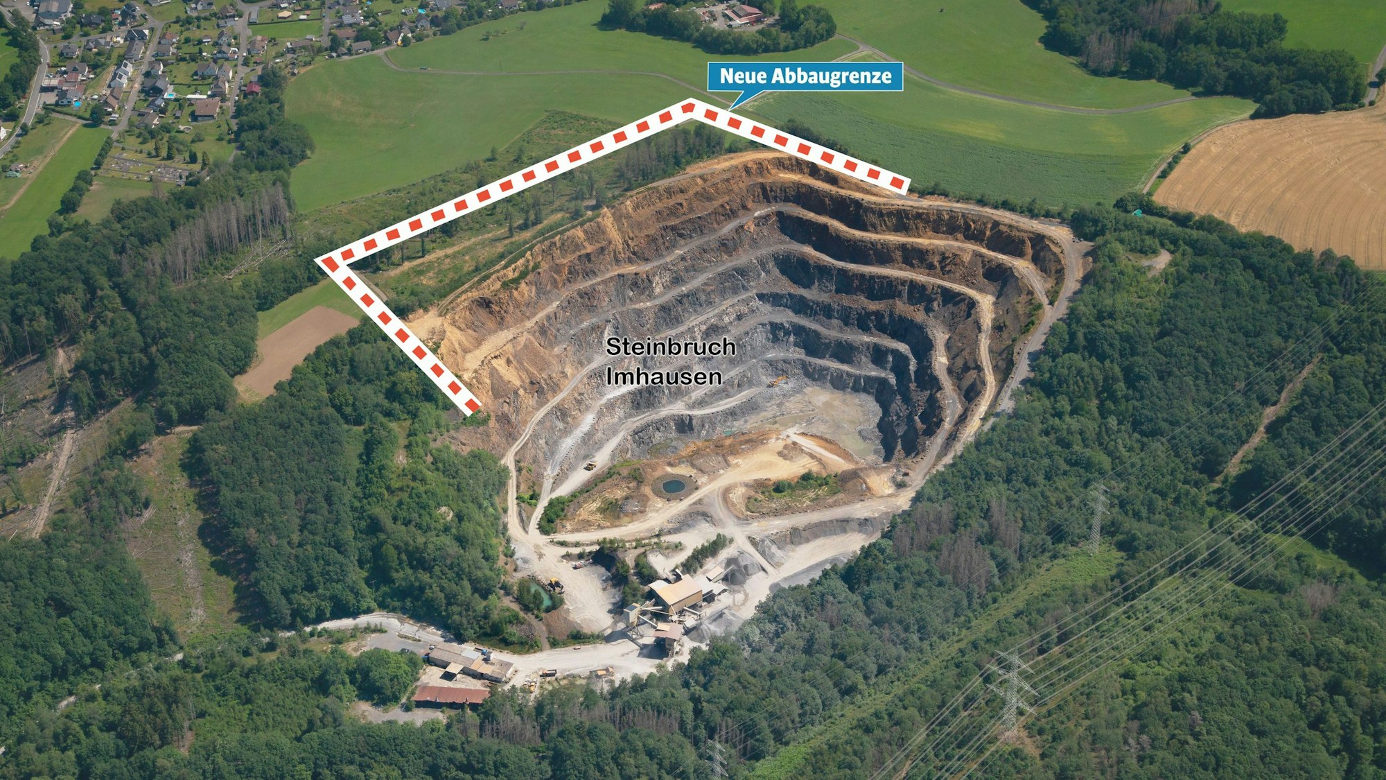 Beantragte Abbaugrenze Steinbruch Imhausen