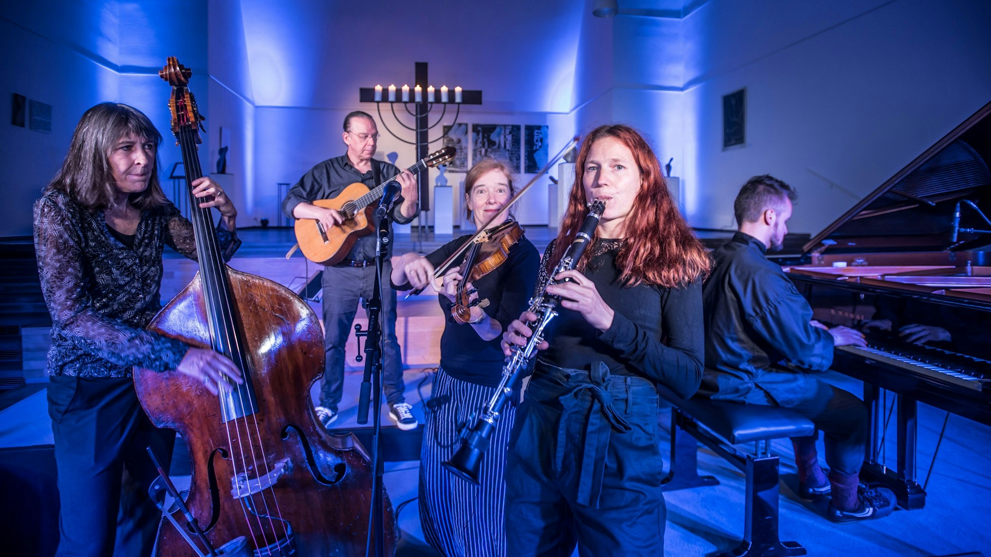 Die Klezmer-Gruppe Mischpoke trat 2023 auf.