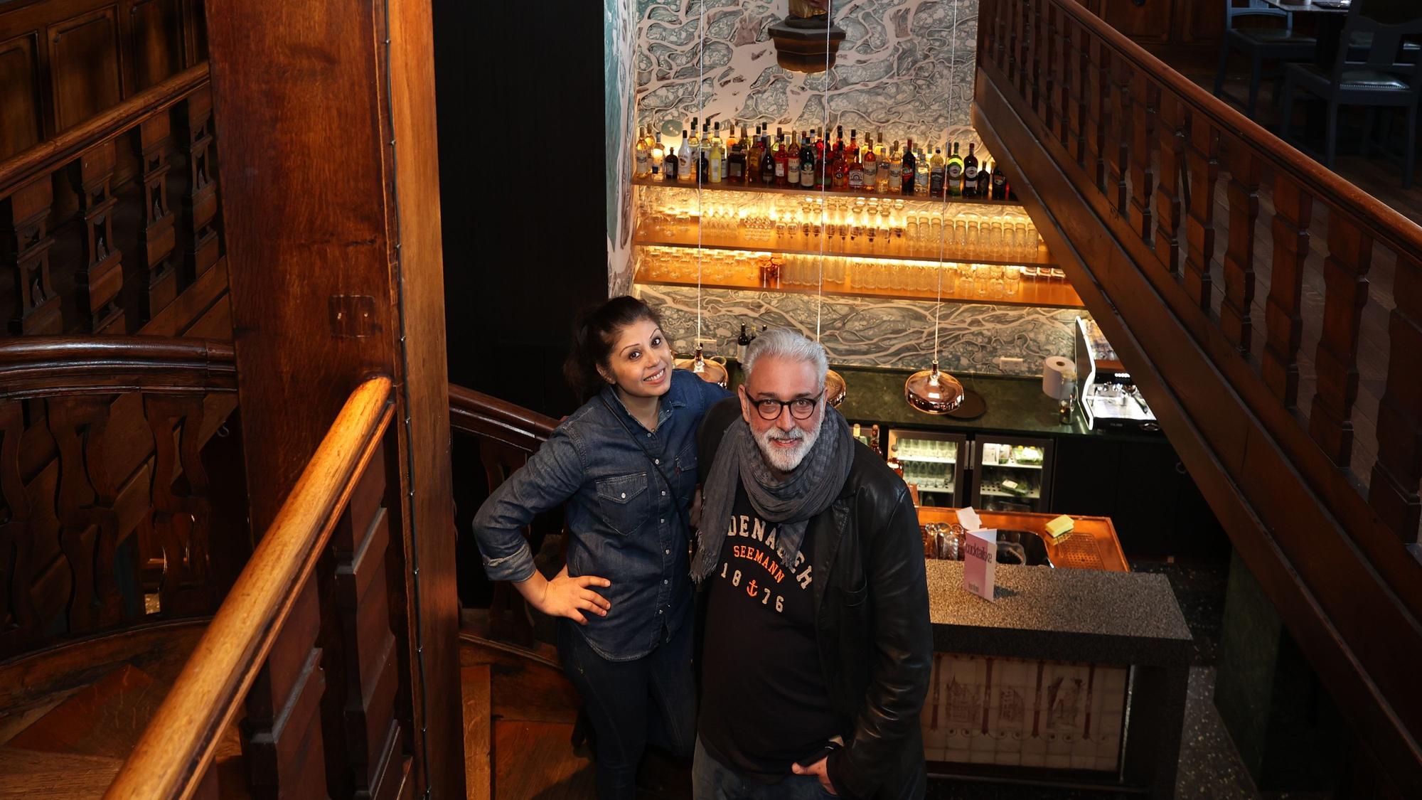 Nadja Maher und Thomas Wippenbeck in ihrem Restaurant „Feinfein“.