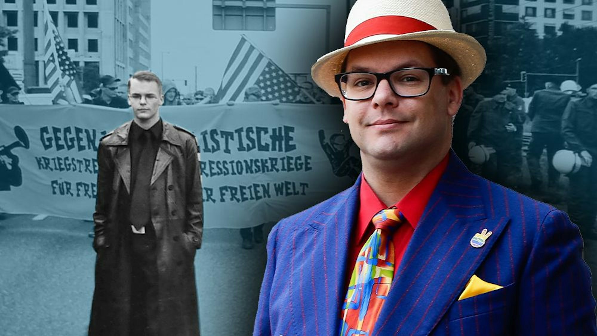 Heute knallbunt, früher in SA-Look: Der Ex-Neonazi Axel Reitz engagiert sich heute gegen Rechtsextremismus und Gewalt