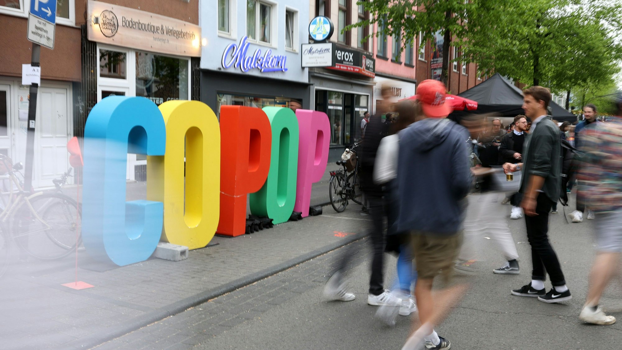 Der c/o pop-Schriftzug in Ehrenfeld