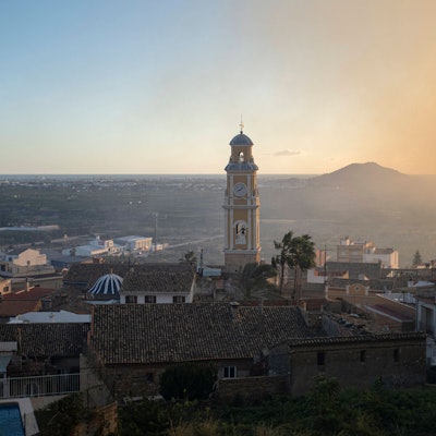 Forest Fire Forces Towns And Villages Evacuations - Spain View of the fire from the municipality of Ador, on November 2, 2023, in Valencia, Valencian Community, Spain.