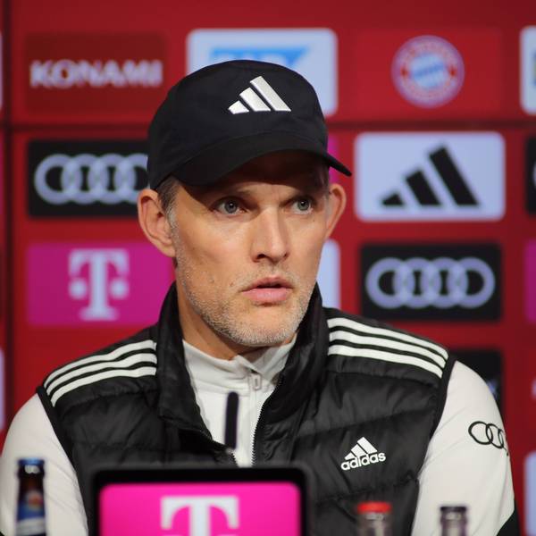 Bayern-Trainer Thomas Tuchel auf einer Bayern-PK.