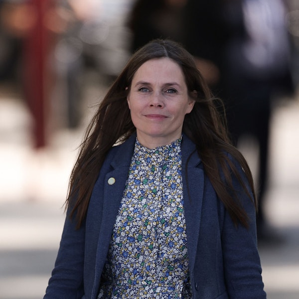 Die isländische Premierministerin Katrin Jakobsdottir bei einem EU-Treffen in Spanien im Oktober.