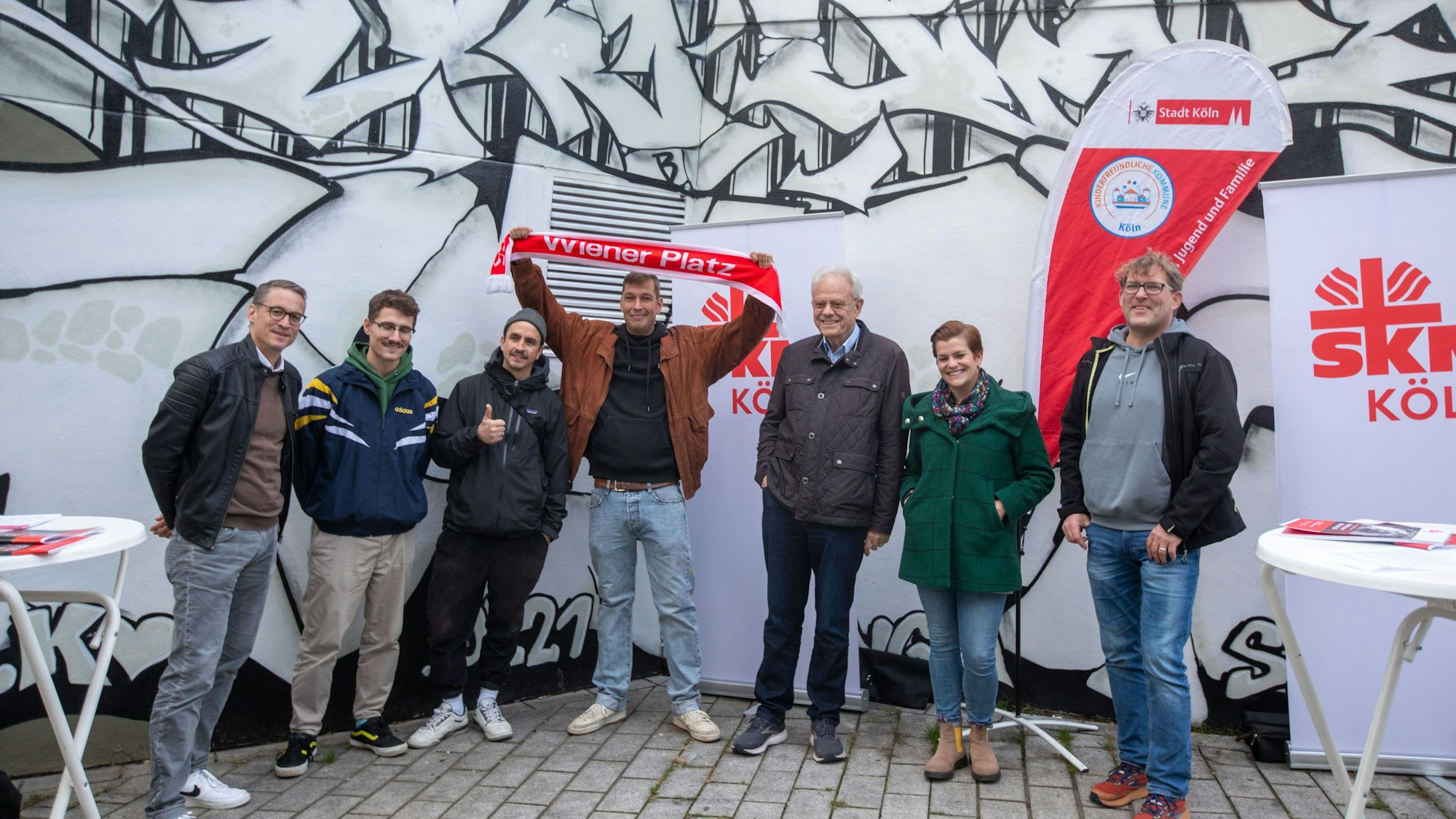 Legale Graffiti-Aktion am Wiener Platz.