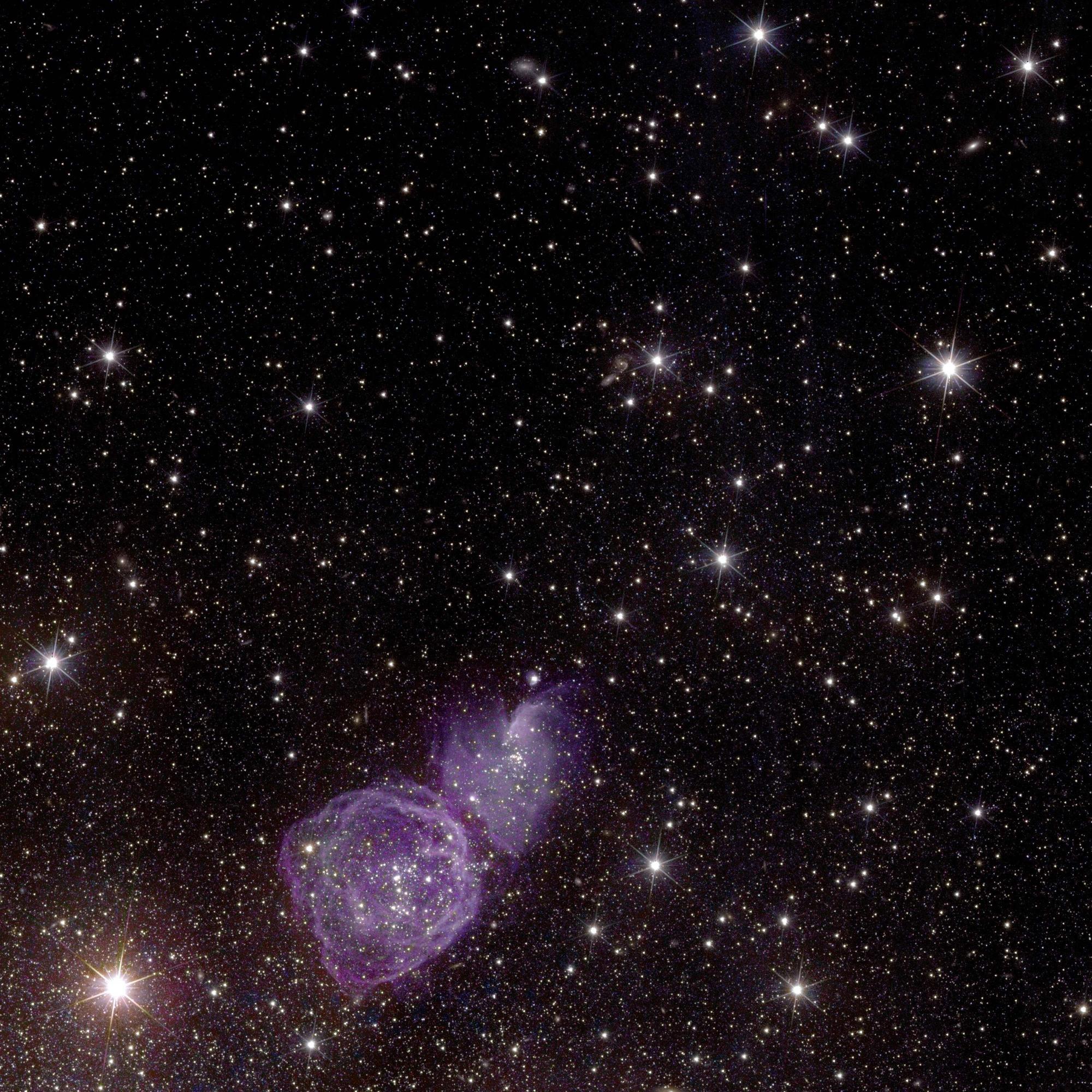 Die irreguläre Zwerggalaxie NGC 6822, aufgenommen während der ESA-Weltraummission „Euclid“.