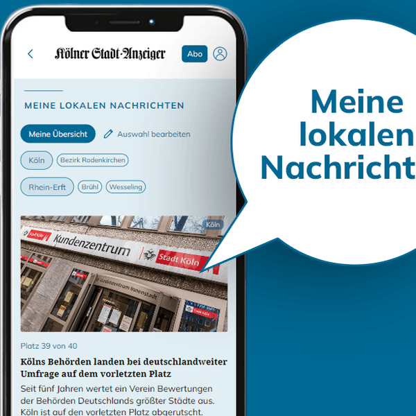 Ein Smartphone-Display zeigt die neue Funktion „Meine Region“.
