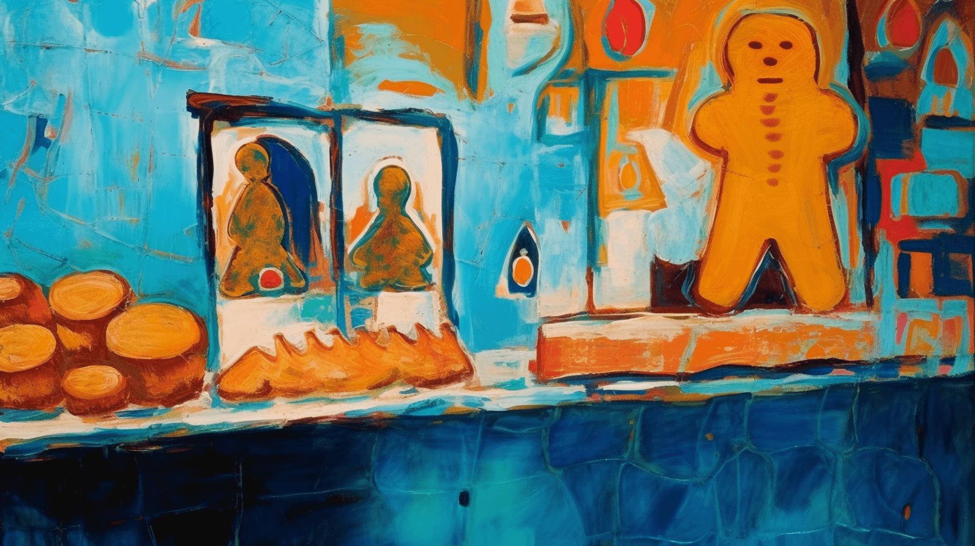 Illustration: Weckmann in einer Backstube