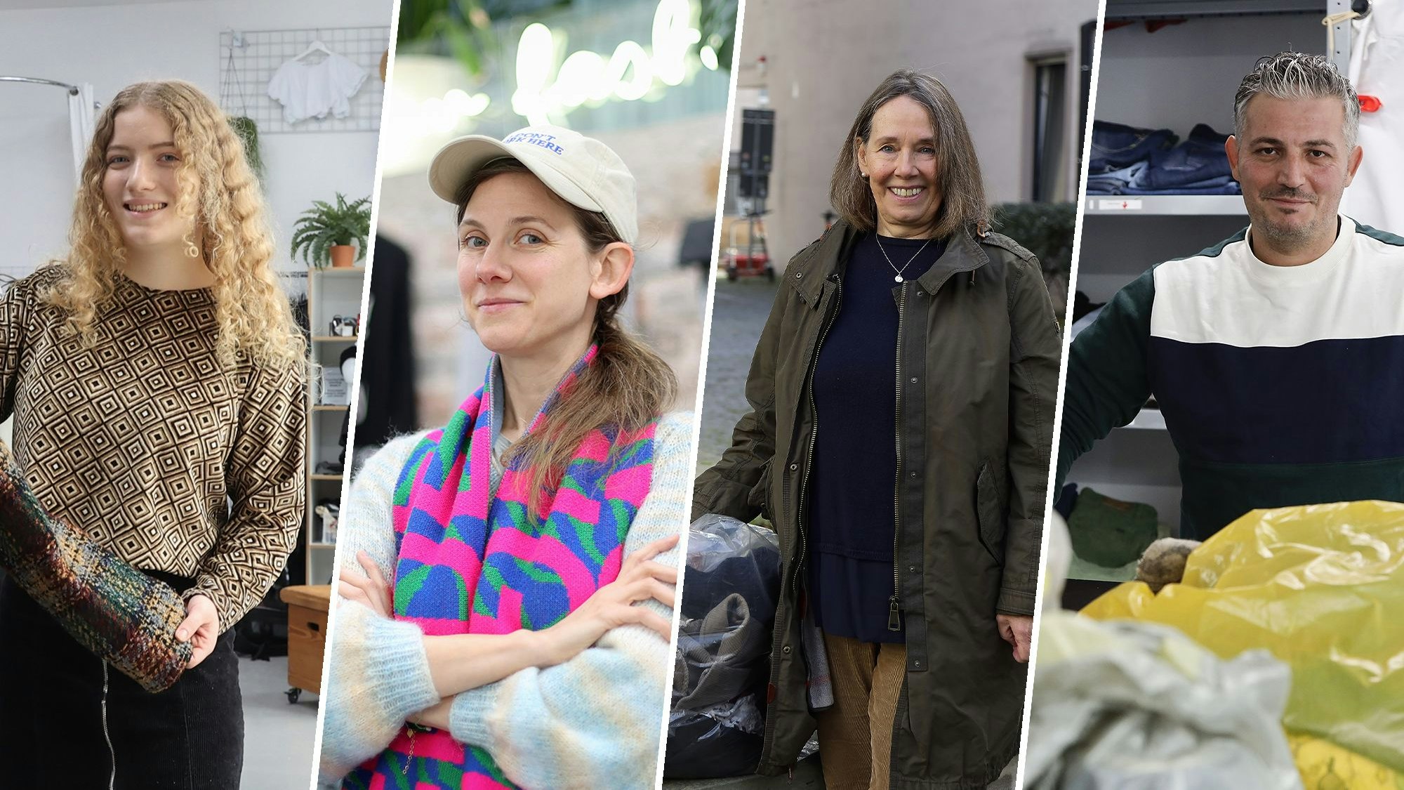 Mia Kehrer, Lena Schröder, Sabine und Ibrahim Bulut aus Köln. Montage